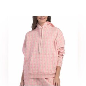 LOVESHACKFANCY Pink Striped Hoodie Sweatshirt XXL New
